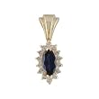14K Yellow Gold Sapphire and Diamond Pendant
