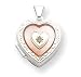 Sterling Silver Pink MOP Diamond 2-Frame Heart Locket