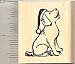 Puppy in Santa Hat Rubber Stamp - Wood Mounted