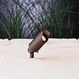 Kichler Lighting 15384BBR 12-Volt Low Voltage Mini-Accent Light with Heat Resistant Flat Glass Lens, Bronzed Brass