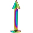 Rainbow Titanium Plated CONE Labret