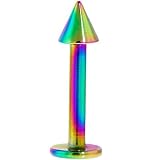 Rainbow Titanium Plated CONE Labret