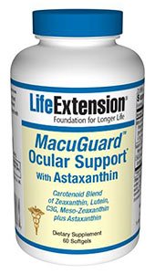 Life Extension MacuGuard Ocular Support Plus Astaxanthin Softgels, 60 Count