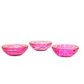 Glass Tealight Bowls - Pink (Set of 3)