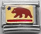 Clearly Charming California Flag Italian Charm