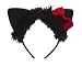 (Red/Blk Cat's Ears) Noir/Rouge Mignon des Oreilles du Chat Faite des Plumes Pelucheux