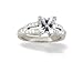 14K White Gold Genuine Square White Topaz and Diamond Engagement Ring