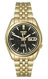 Seiko 5 Automatic Gold-tone Bracelet Black Dial Men's watch #SNK368