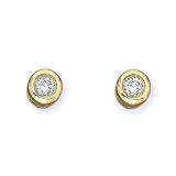 Gold Plated Sterling Silver 1/2 ct. Cubic Zirconia Earrings