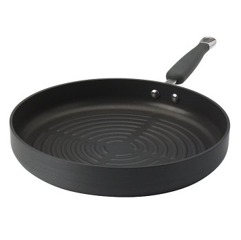 Childrens Toyshop  Kitchen & Housewares : KitchenAid Gourment Essentials Hard Anodized Nonstick 12-Inch Deep Round Grill Pan