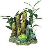 RESIN ORNAMENT - GOLDEN TUBE SPONGE W/PLANTS