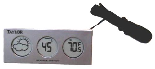 Taylor 1465 Indoor/Outdoor Thermometer and Forecaster-Silver