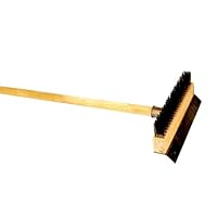 37' Long Wood Handle Pizza Oven Wire Brush with Scraper * Commercial Grade *