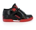 OSIRIS SBRONX WKR HI TOP SKATE TRAINERS WITH MAGNETIC VELCRO BLACK/SILVER/RED