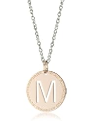 Rebecca "Word" Rose Gold Over Bronze Letter "M" Necklace