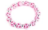Pink Soccer Silverball Bracelet