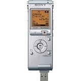 New Sony Icdux512 2 Gb Digital Voice Recorder Sliding Usb Silver Mp3 Wma Aac Playback Lcd Display