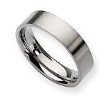 Titanium Brushed Flat 6mm Wedding Band Ring - Size 12.75