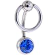 Swarovski Capri Blue Enslaved bcr Belly Ring