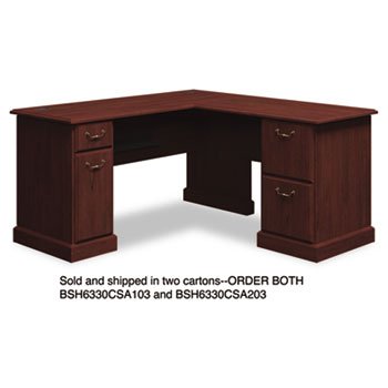 Bush Industries 6330CSA203 L-Desk, 60 in.x60 in.x30 in., Box 2 of 2, Harvest Cherry
