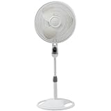 Lasko 1646 16 In. Remote Control Stand Fan, White