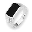 Onyx and Sterling Silver Men's Ring (Sizes 9-11)