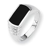 Onyx and Sterling Silver Men's Ring (Sizes 9-11)