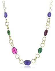 Ron Hami "Secret Blossom" Yellow Gold Multi-Colored Tanzinite, Rhubilite, Tsavorite Necklace