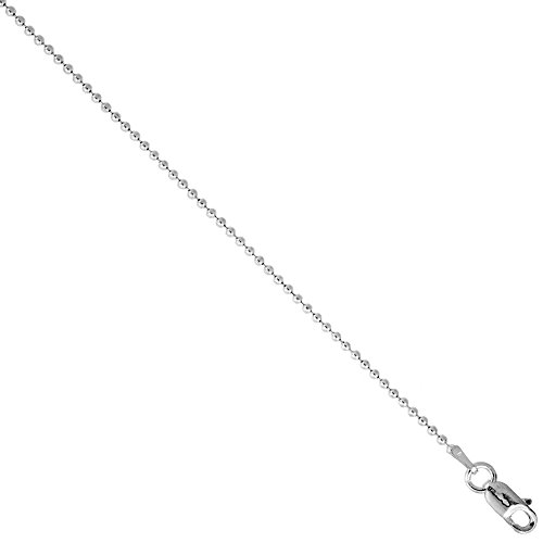 Sterling Silver Pallini Bead Ball Chain Necklaces & Bracelets 1.5mm Nickel Free Italy, sizes 7 - 30 inch