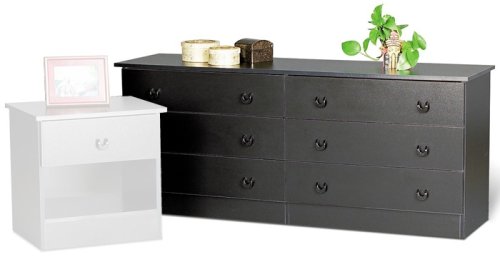 Kitchen: Prepac BBD 5828 6 6 Drawer Dresser Black