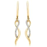 10k White or Yellow Gold Diamond Twist Earrings (.06 cttw, I-J Color, I3 Clarity)