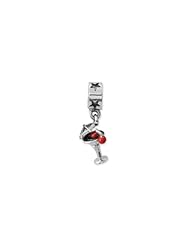 Martini Dangle Charm in Silver for 3mm Charm Bracelets