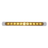 (2) 17 Amber LED Truck Trailer Flasher Park Turn Signal Lights Chrome Bezel 