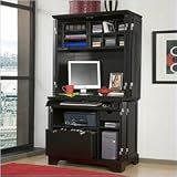 Bedford Compact Office Cabinet And Hutch  Ebony