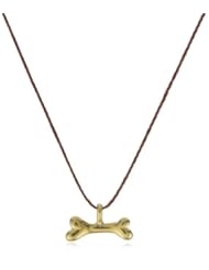 Dogeared Make A Wish "In Dogs We Trust" Gold-Plated Sterling Silver Dog Bone Pendant Necklace, 16"