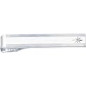 Rhodium Plated 0.01 cttw Diamond Tie Bar
