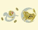 向かい干支シリーズ 【巳/亥】金蒔絵シール