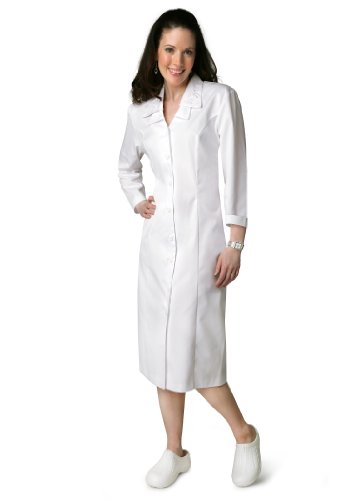 Adar Universal Double Embroidered Collar Scrub Dress