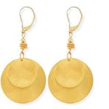 925 Silver with Yellow Gold Double Disc Earrings