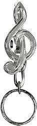 Treble Clef Pewter Ring Pocket Clip Keychain Key Chain