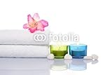 Wallmonkeys Peel and Stick Wall Decals - Gladiola, Candles, Towel and White Stones - 72