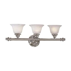 Minka Lavery Richelieu 5273-77 Glass Reversible 3 Light 300w (8"H x 26"W) Vanity Lighting in Chrome
