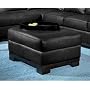 Tufton 100% Black Leather Cocktail Coffee Table Ottoman