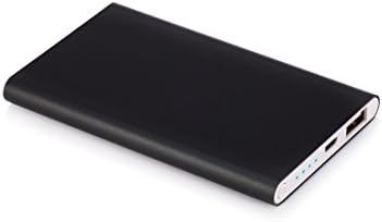 Arque Brand Power Bank ✮ Chic Geek Model 5000 mAh ✮ Functional Fashionable Portable Charger ✮ Fast Charging Stylish External Backup Battery for Mobile Devices &amp; Premium Slim Compact Design (Black)