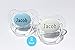 Personalized Pacifier with Name, 2 Pack Blue & White, (0-6 Months & 6-18 Months Available), Engraved Pacifier, Custom Pacifier, CAN BE STERILIZED (0-6 Months)