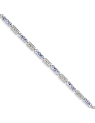 Sterling Silver Tanzanite and Diamond Bracelet