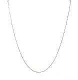 Necklace Chain For Pendants - D60 - Rhodium Plated - Diamond Cut - 1 mm Ball Chain - 16-1/2