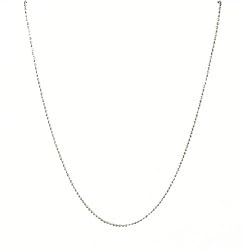 Necklace Chain For Pendants - D60 - Rhodium Plated - Diamond Cut - 1 mm Ball Chain - 16-1/2"