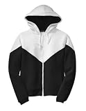 NEW Sport-Tek - Ladies Colorblock Full Zip Hooded Sweatshirt White/Black-XL
