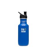 Klean Kanteen Stainless Steel 18 Ounce Water Bottle with 2.0 Sports Cap, Ocean Blue